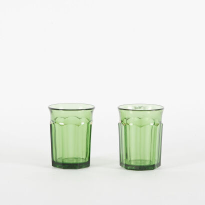 A Pair Of Green Tumbler Glasses