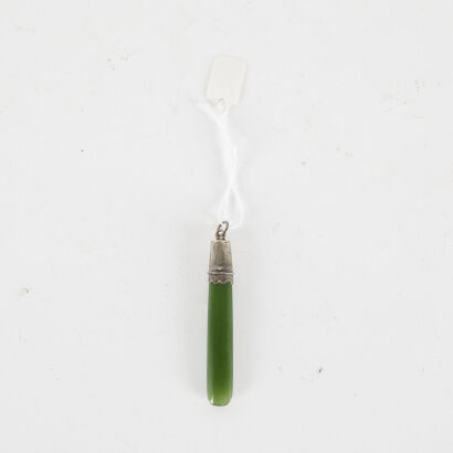 A Vintage Pounamu And Sterling Silver Pendant