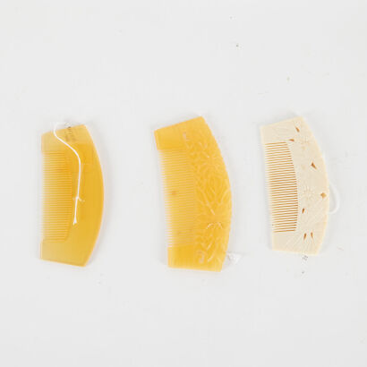A Set Of Three Small Japanese Ornamental Hair-combs
