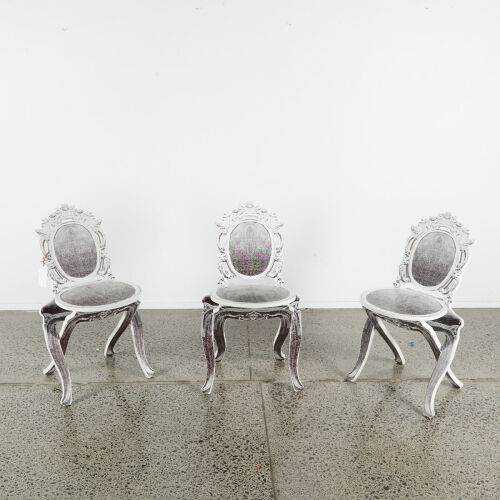 A Set Of Three Madame De Pompadour Folding Chair