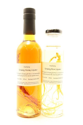 (1) Kiwi Seng Ginseng Honey Liqueur, 30% ABV, 375ml and Kiwi Seng Ginseng Rice Liqueur, 53% ABV, 250ml two bottles sold as one lot