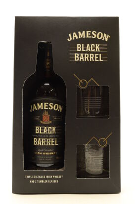 (1) Jameson Black Barrel And Glasses Gift Pack (GB)