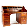 An American Oak Twin Pedestal Roll Top Desk - 4