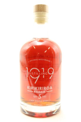 (1) 1919 Distilling Kirikiriroa Release 5 Years Old Single Malt New Zealand Whisky, 44% ABV