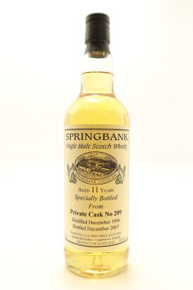 (1) Springbank 1996 Private Cask 11 Year Old Single Malt Scotch Whisky, 55.4% ABV