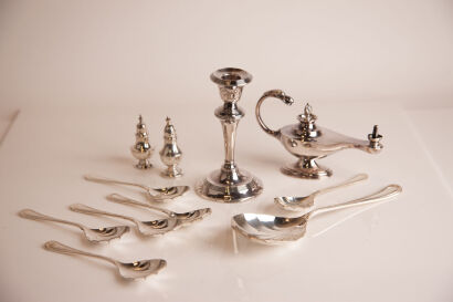 A Selection of Sterling Silverware & seven EPNS spoons