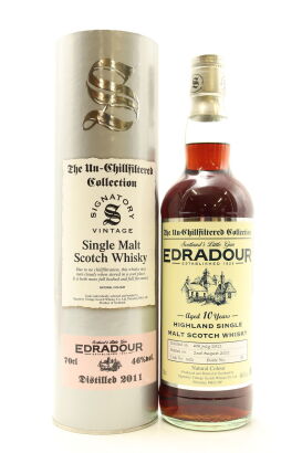 (1) Signatory Vintage The Un-Chillfiltered Collection Edradour 10 Year Old Single Malt Scotch Whisky, 46% ABV
