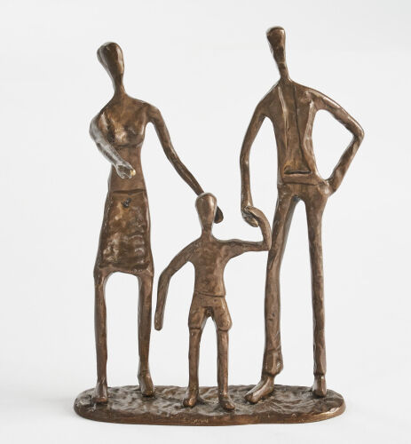 A Brass Family Sculpture