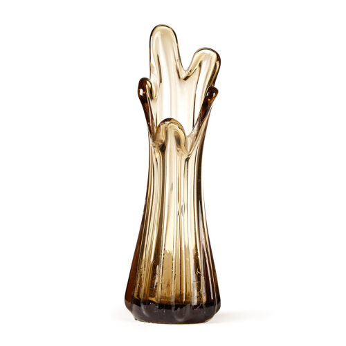 A Smoky Glass Finger Vase