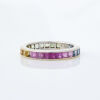 18ct White Gold, Rainbow Sapphire Eternity Band