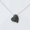 18ct White Gold, 1.00ct Black Diamond Heart Pendant