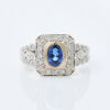 18ct White Gold, 1.00ct Sapphire and Diamond Ring.