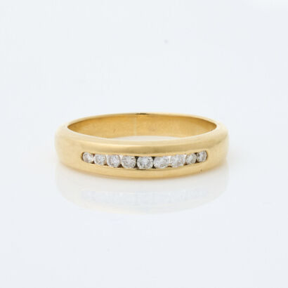 18ct Yellow Gold, Channel Set. .20ct Diamond Band