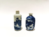 Two Chinese Blue and White Figural and Landscape Snuff Bottles