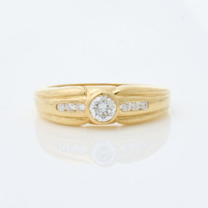 18ct Yellow Gold, .37ct Diamond Dress Ring