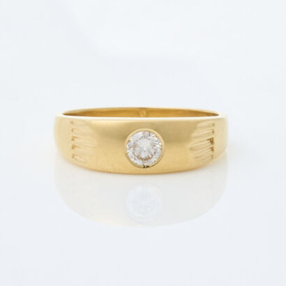 18ct Yellow Gold, .54ct Diamond Solitaire Ring