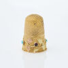 15ct Yellow Gold, Antique, Turquoise, Garnet Thimble with Original Case