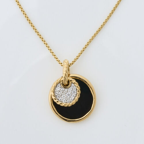 David Yurman, 'Elements' Onyx, Mother of Pearl and Diamond Necklace