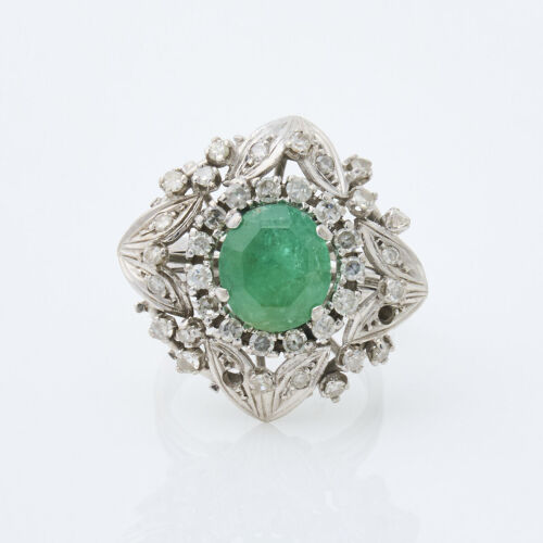 9ct White Gold, 1.60ct Emerald Ring