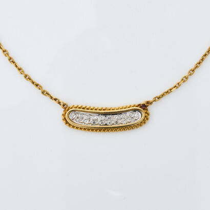 18ct Yellow Gold, .18ct Diamond Necklace