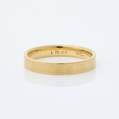 18ct Yellow Gold, Plain Band, Size I