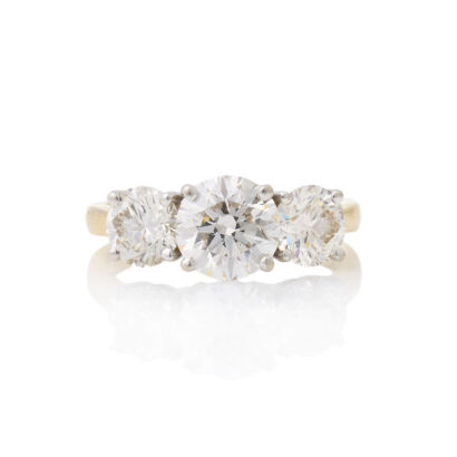 18ct Yellow Gold, 2.90ct Three Stone Diamond Ring