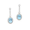 18ct White Gold, 2.40ct Aquamarine and .90ct Diamond Earrings