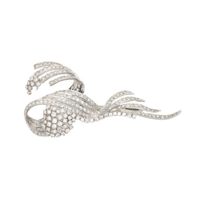 Platinum, 3.00ct Diamond Spray Brooch