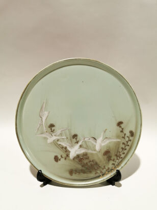 A Japanese Flower and Bird Painting Plate