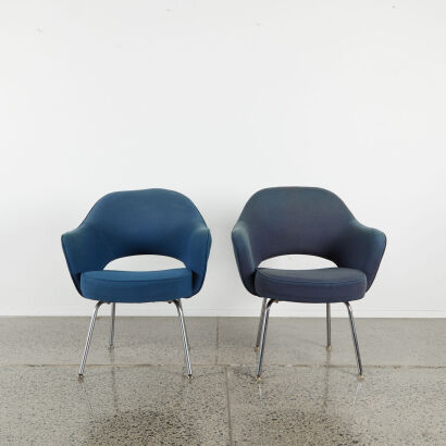 A Pair Of Authentic Eero Saarinen Executive Chairs For Knoll