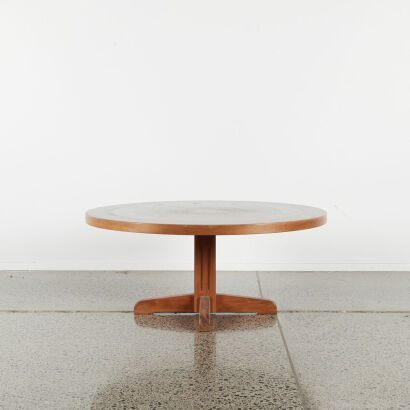 A Pressed Copper Top Danske Mobler Coffee Table