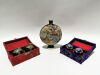 A Japanese Satuma small Bottle and Two Boxes of Small Gym Balls