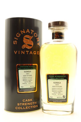 (1) Glenisla 1977 Signatory Vintage Cask Strength Collection 34 Year Old Single Malt Scotch Whisky, 44.3% ABV