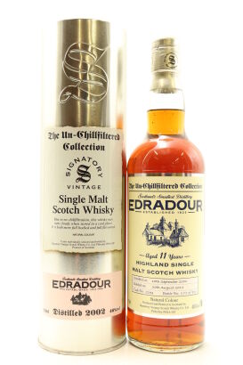 (1) Edradour 2002 Signatory Vintage The Un-Chillfiltered Collection 11 Year Old Single Malt Scotch Whisky, 46% ABV