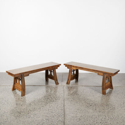 A Pair Of Contemporary Chinese Benches