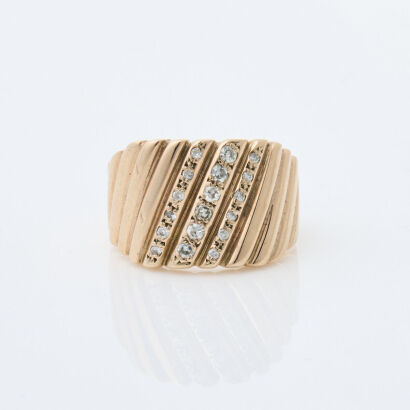 9ct Rose Gold, .23ct Diamond Dress Ring