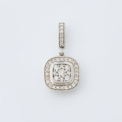 9ct White Gold, .50ct Diamond Pendant