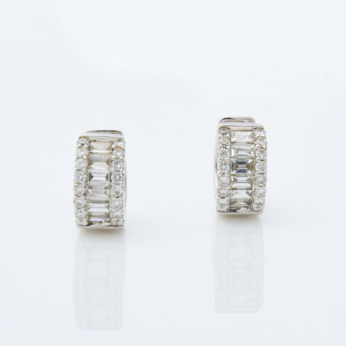 18ct White Gold, .90ct Diamond Huggie Earrings