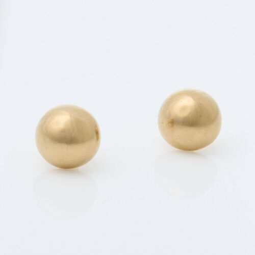 9ct Yellow Gold, 14.40mm Half Round Stud Earrings