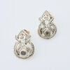 Silver and 18ct Yellow Gold, 1.20ct Polki Diamonds Drop Shape Earrings