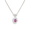 14ct White Gold, .35ct Ruby and .92ct Diamond Pendant on 18ct Cable Chain