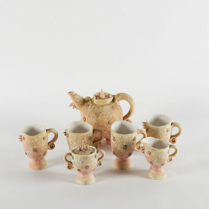 An Early Belinda Paton Seven Piece Teaset