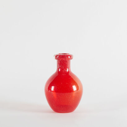 A Vintage Red Art Glass Vase