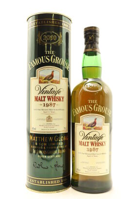 (1) Famous Grouse 1987 Vintage Malt 12 Year Old Single Malt Scotch Whisky, 40% ABV