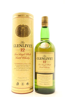 (1) Glenlivet 12 Year Old Single Malt Scotch Whisky, 40% ABV, 1000ml, circa 1990s