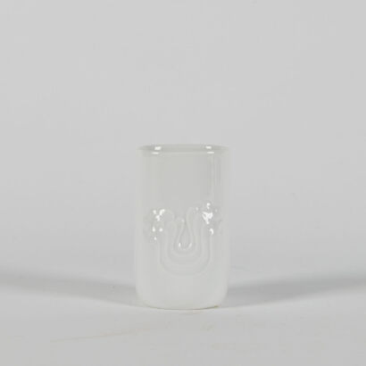 A Small Thomas Op-art Blutenfest German White Ceramic Vase