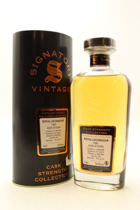 (1) Royal Lochnagar 1991 Signatory Vintage 20 Year Old Cask Strength Single Malt Scotch Whisky, 54.8% ABV