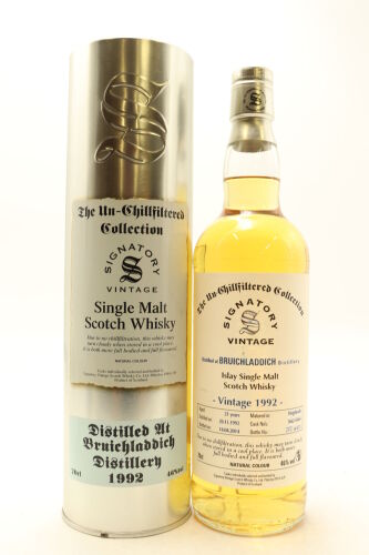 (1) Bruichladdich 1992 Signatory Vintage 21 Year Old Single Malt Scotch Whisky, 46% ABV
