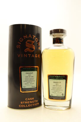 (1) Craigduff 1973 Signatory Vintage 38 Year Old Cask Strength Single Malt Scotch Whisky, 43% ABV