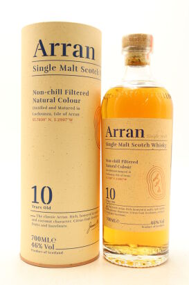 (1) Arran 10 Year Old Single Malt Scotch Whisky, 46% ABV